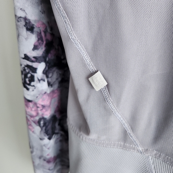 Lululemon If You're Lucky Jacket zip up gray purple Floral bomber Fairycore Sz 8 - Picture 7 of 13